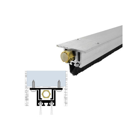 Legacy Manufacturing - 72553 - Concealed Automatic Door Bottom - 1-3/8" x 3/4" - Mill Aluminum - Optional Length