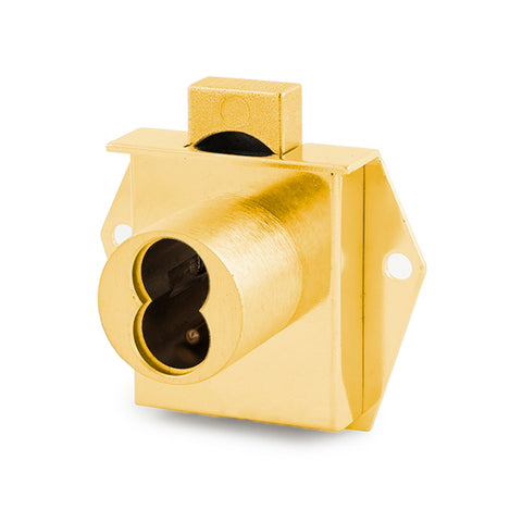 Olympus - 725M - IC Core Mortise Deadbolt Drawer Lock - BEST SFIC - 1-1/16" to Cylinder Length - Standard Length Bolt - Polished Brass - Optional Handing - Optional Key Retaining - Grade 1 - UHS Hardware
