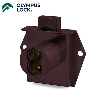 Olympus - 725M - IC Core Mortise Deadbolt Drawer Lock - BEST SFIC - 1-1/16" to Cylinder Length - Standard Length Bolt - Oil Rubbed Bronze - Optional Handing - Optional Key Retaining - Grade 1 - UHS Hardware