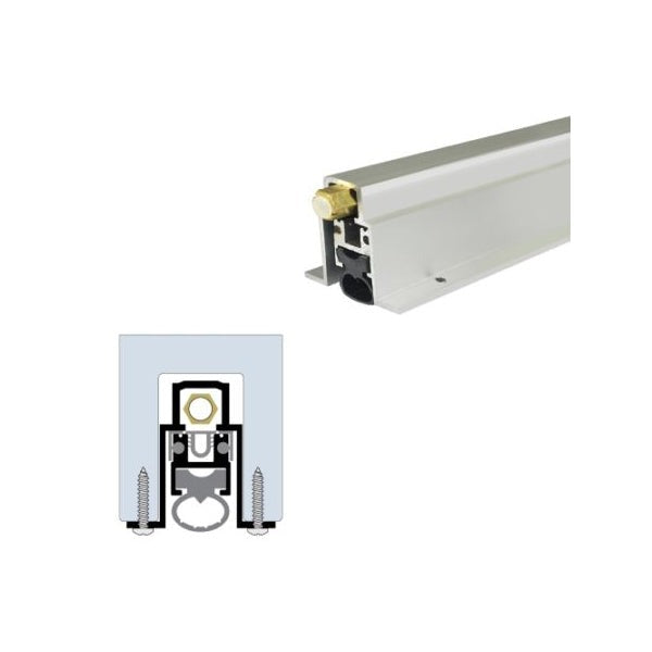 Legacy Manufacturing - 7463 - Concealed Automatic Door Bottom - 1-9/16" x 1-5/8" - Clear Anodized Aluminum - Optional Length