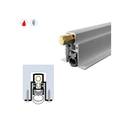 Legacy Manufacturing - 7963 - Concealed Automatic Door Bottom - 1-9/16" x 1-5/8" - Clear Anodized Aluminum - Optional Length