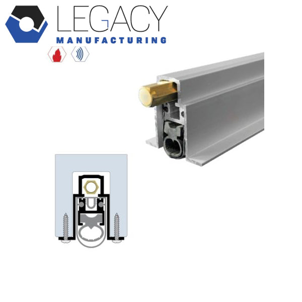 Legacy Manufacturing - 7963 - Concealed Automatic Door Bottom - 1-9/16" x 1-5/8" - Clear Anodized Aluminum - Optional Length