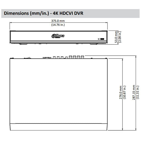 Dahua / HDCVI DVR Kit / 8 Channels / Penta-brid /  6 x 5MP, Mini Eyeball / 4K / DH-C785E63 - UHS Hardware