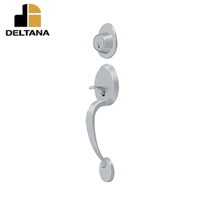 Deltana - Montego Handleset - 2-3/8" Backset - 1-3/8" - 2" Door Thickness - Optional Finish