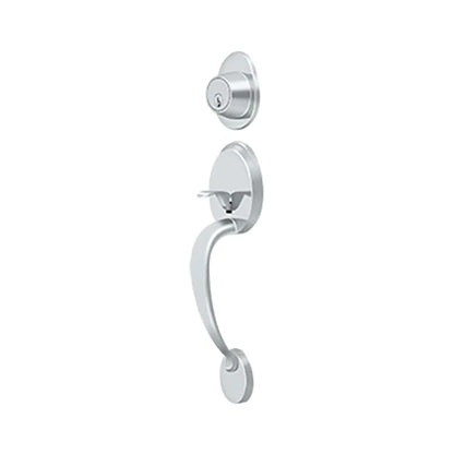 Deltana - Montego Handleset - 2-3/8" Backset - 1-3/8" - 2" Door Thickness - Optional Finish