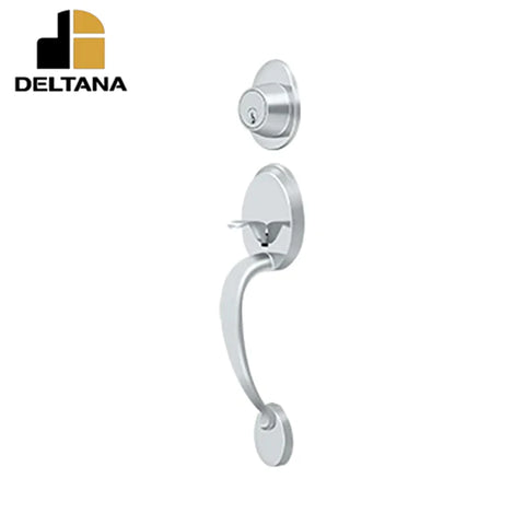 Deltana - Montego Handleset - 2-3/8" Backset - 1-3/8" - 2" Door Thickness - Optional Finish