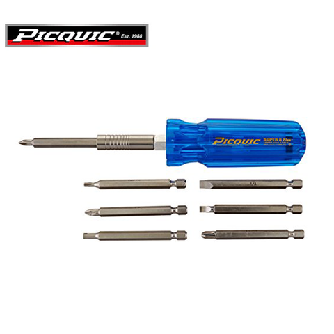 PICQUIC - Super 8 Plus - SAE Hex Keys - W/ P1,2,3 / S 3/16",1/4" / T15 & Schrader valve bit - UHS Hardware
