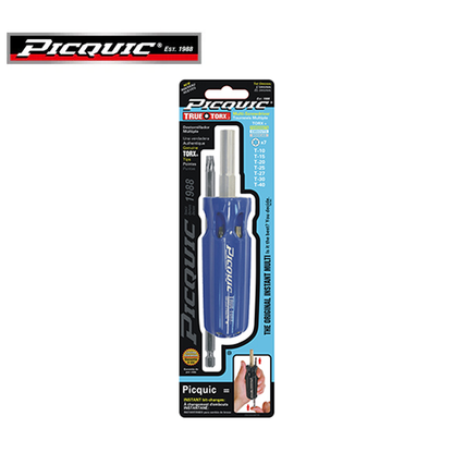 PICQUIC - True Torx - Multi-Bit Screwdriver - 7 Pcs - T-10, T-15, T-20, T-25, T-27, T-30, T-40 - UHS Hardware