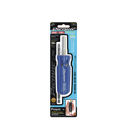 PICQUIC - True Torx - Multi-Bit Screwdriver - 7 Pcs - T-10, T-15, T-20, T-25, T-27, T-30, T-40 - UHS Hardware