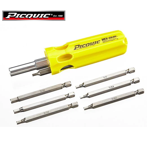 PICQUIC - Hex Calibre - SAE Hex Keys - 7 Pcs - W/ 3/32", 7.64", 1/8", 9/64", 5/32", 3/16", 7/32" - UHS Hardware