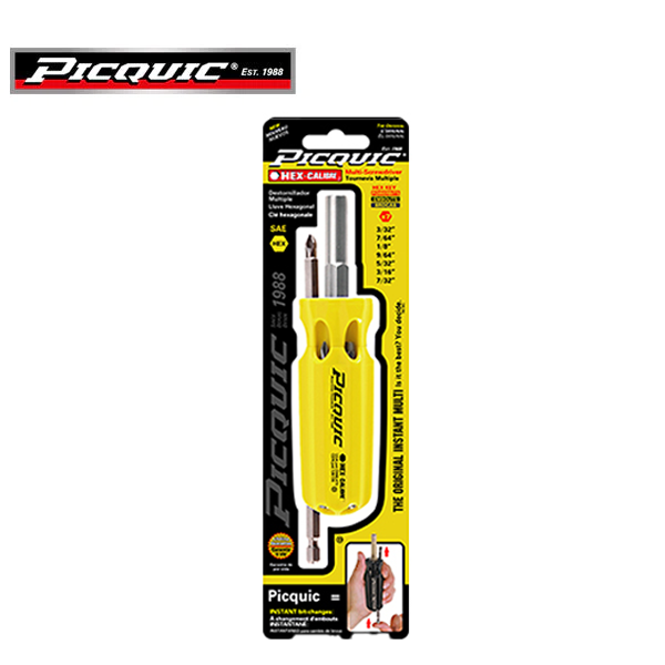 PICQUIC - Hex Calibre - SAE Hex Keys - 7 Pcs - W/ 3/32", 7.64", 1/8", 9/64", 5/32", 3/16", 7/32" - UHS Hardware