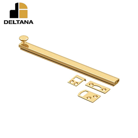 Deltana - 8" Surface Bolt - Concealed Screw - Heavy Duty - Optional Finish