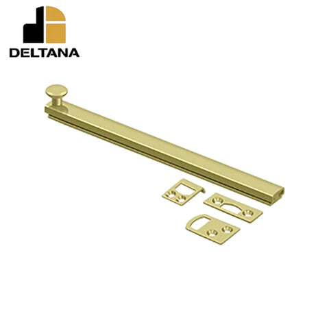 Deltana - 8" Surface Bolt - Concealed Screw - Heavy Duty - Optional Finish
