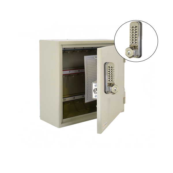 CodeLocks - Key Secure Extra Security Padlock Cabinet w/ CL255 - Mechanical Lock - Tubular Latch - Optional Cabinet Storage - UHS Hardware
