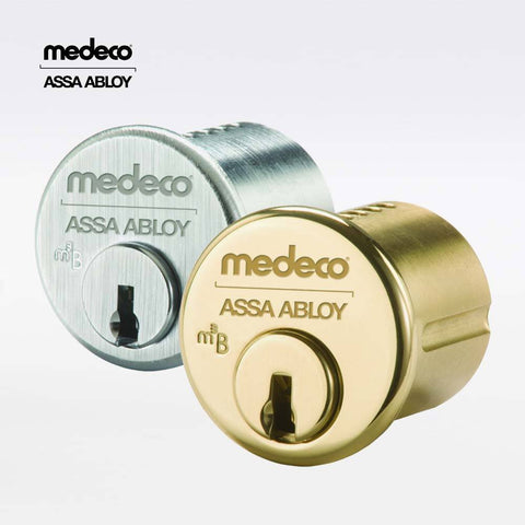 Medeco BiLevel 1" Mortise Cylinder - 05 -Bright Brass - UHS Hardware