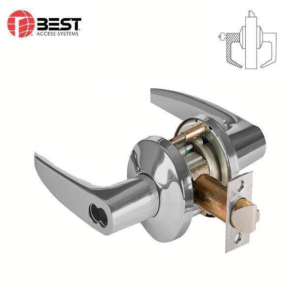 BEST - 9K-37AB16KSTK - Cylindrical Lock Lever Set - 16 Lever - SFIC Less Core - Satin Chrome - Storeroom - Grade 1