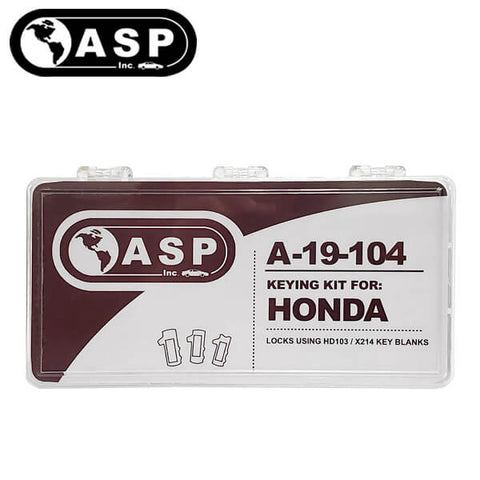 1990-2003 Honda Acura / HD103 / X214 / 8 Cut / Keying Tumbler Kit / A-19-104 (ASP) - UHS Hardware