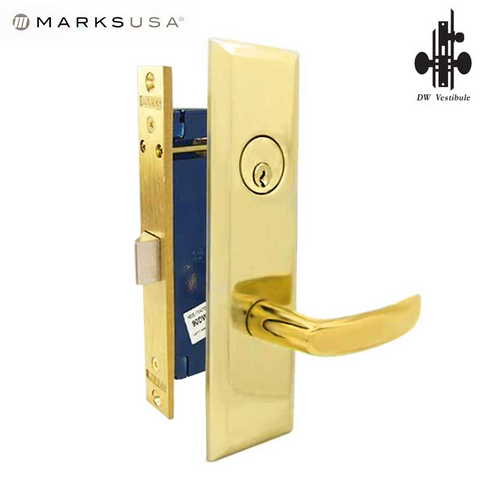 Marks USA - 9NY96DW-3  - New York Mortise Lever Lock - U3 - 1-1/4" X 8"- Vestibule - RH - UHS Hardware