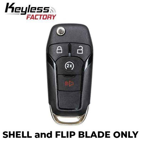 Flip Key Remote Fob Shell Case With Blade – For Ford F-150 2015-2019 (3-Button)