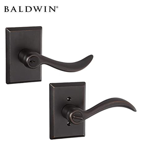 Baldwin Reserve - EN.ARC.RSR - Arch Lever - Rustic Square Rose - 481 - Dark Bronze - Entry - Grade 2 - RH - UHS Hardware