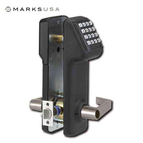 Marks USA - SFIC - i-Qwik - LITE - Electronic Pushbutton Lever Lock- Black w/ 26D Lever - UHS Hardware