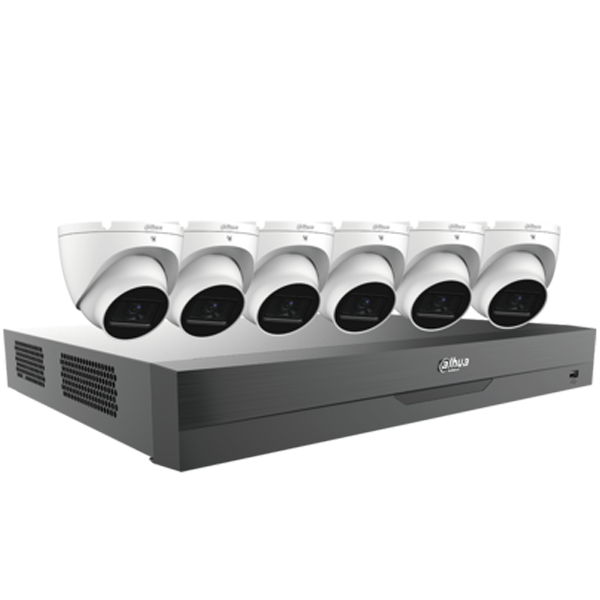 Dahua / HDCVI DVR Kit / 8 Channels / 4K Penta-brid DVR / 6 x 5MP / 2.8mm lens / Eyeball Cameras / DH-C885E62A - UHS Hardware