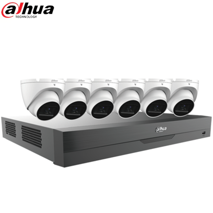 Dahua / HDCVI DVR Kit / 8 Channels / 4K Penta-brid DVR / 6 x 5MP / 2.8mm lens / Eyeball Cameras / DH-C885E62A - UHS Hardware