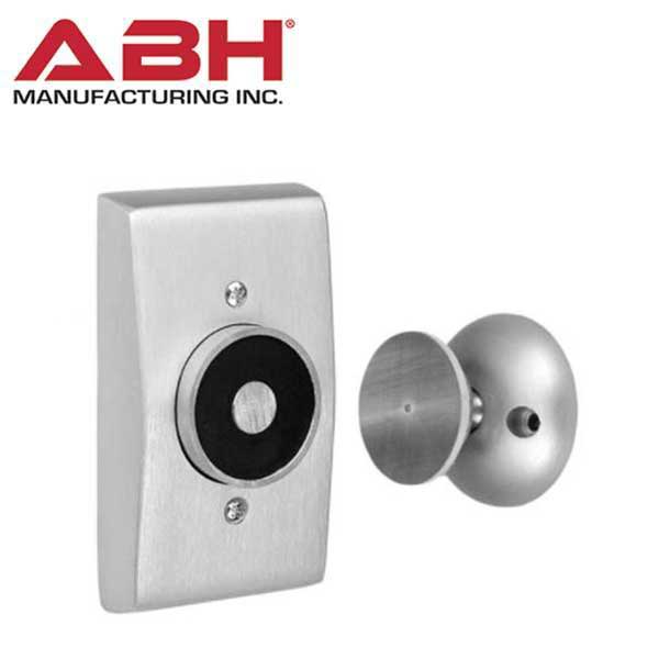 ABH - 2100 - Electromagnetic Door Holder - Recessed Wall Mount - 35 LB Holding Force - Satin Stainless Steel - 12V DC - UHS Hardware