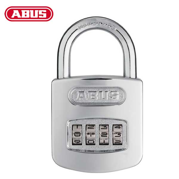 Abus - 160 - Steel / Chrome - 3 or 4-Dial Resettable Padlock - Optional Shackle Length - UHS Hardware