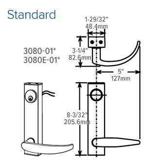 3080 Adams Rite Return Spring Adams Rite - 3080 - Entry Lever Trim - Narrow Stile - Without Cylinder ...