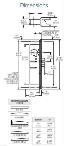Adams Rite - 4510 - Standard Duty Deadlatch - 31/32" Backset - LH /RHR - Mortised 2-5/8" - FLT/ST - Flat Faceplate - Aluminum - Metal Door - UHS Hardware