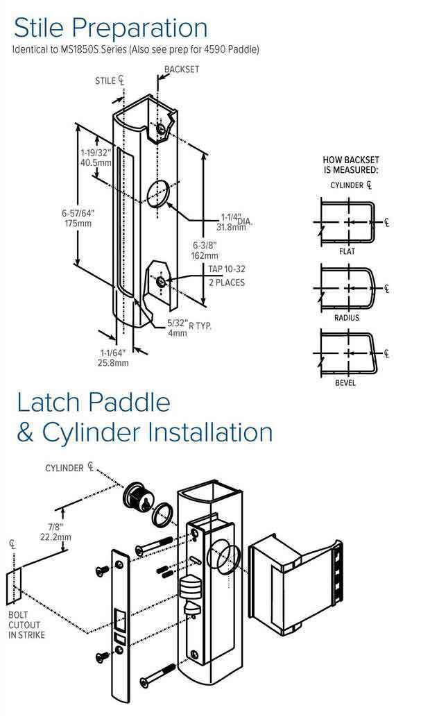 Adams Rite - 4510 -  Standard Duty Deadlatch - 7/8" Backset - RH / LHR - Mortised 4-5/8" - FLT/ST - Flat Faceplate - Aluminum - Metal Door - UHS Hardware