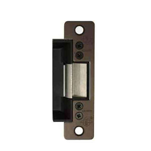 Adams Rite - 7100 - Electric Strike for Adams Rite & Cylindrical Locks -  Anodized Dark Bronze - Fail Secure - 1-1/4" x 4-7/8" Flat Radius Plate -  24VDC - UHS Hardware