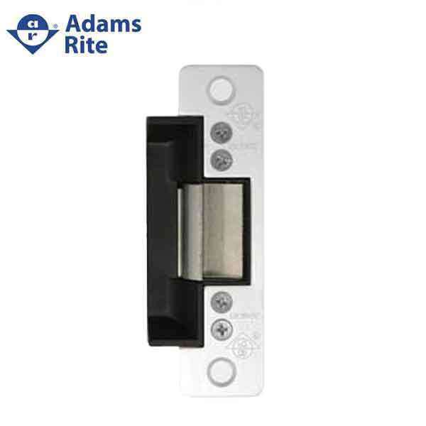 Adams Rite - 7100 - Electric Strike for Adams Rite & Cylindrical Locks -  Anodized Aluminum - Fail Secure -1-1/4" x 4-7/8" Flat Radius Plate - 16VAC - UHS Hardware
