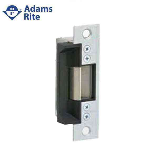 Adams Rite - 7140 - Electric Strike for Adams Rite & Cylindrical Locks -  Anodized Aluminum - Fail Safe -  1-1/4" x 4-7/8"  Flat Square Plate - 24VDC - UHS Hardware