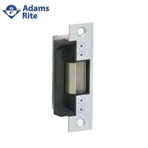 Adams Rite - 7140 - Electric Strike for Adams Rite & Cylindrical Locks -  Anodized Aluminum - Fail Secure -  1-1/4" x 4-7/8"  Flat Square Plate - 24VAC - UHS Hardware