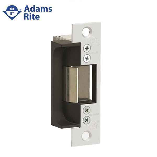 Adams Rite - 7170 - Electric Strike for Mortise & Cylindrical Locks -  Anodized Aluminum - Fail Secure -  1-1/4" x 4-7/8"  Flat Square Plate - 12VDC - UHS Hardware