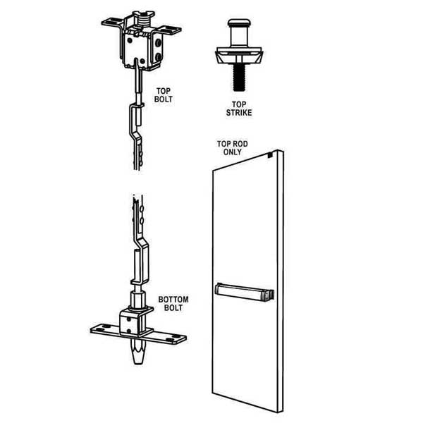 Adams Rite - 8611 - Narrow Stile  - Concealed Vertical Rod Exit Device - 36" - Motorized Latch Retraction - Anodized Aluminum - UHS Hardware