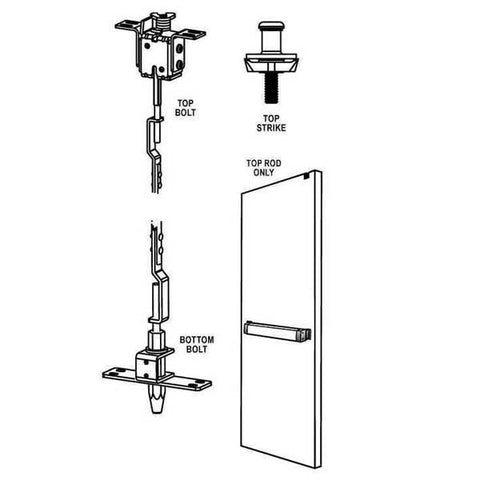 Adams Rite - 8611 - Narrow Stile  - Concealed Vertical Rod Exit Device - 36" - Anodized Aluminum - UHS Hardware