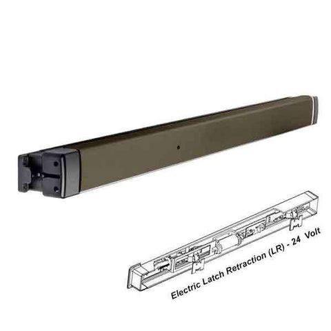 Adams Rite - 8802EL - Narrow Stile -  Electric Rim Exit Device - 36" - Anodized  Dark Bronze  -  Electric Latch Retraction (LR) - 24 Volt - UHS Hardware