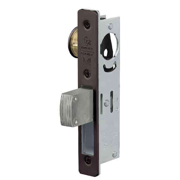 Adams Rite - MS Deadlock - MS1850S - 1-1/8"  Backset - ANSI Size - Straight Bolt - Flat Faceplate -  Dark Bronze  - Metal Door - UHS Hardware