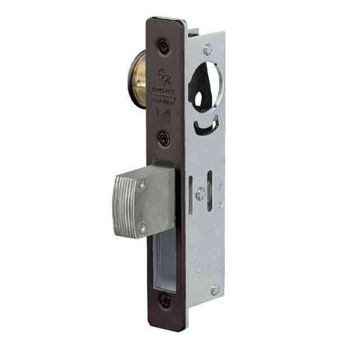 Adams Rite - MS Deadlock - MS1851S - 31/32" Backset - ANSI Size - Straight Bolt - Radial Faceplate -  Dark Bronze  - Metal Door - UHS Hardware