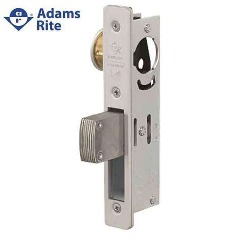 Adams Rite - MS Deadlock - MS1850S - 1-1/8"  Backset - ANSI Size - Straight Bolt - Flat Faceplate - Aluminum - Metal Door - UHS Hardware