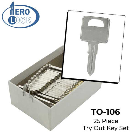 Aerolock - TO-106 - Fastec Camper Locks Try-Out Key Set - FIC1 - 25 Keys - UHS Hardware