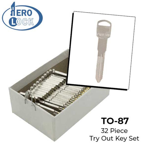 AeroLock - TO-87 - GM 1996 - Door Locks Try-Out Key Set - B86 - 32 Keys - UHS Hardware