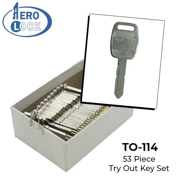 AeroLock - TO-114 - Kenworth 1994+ - All Locks Try-Out Key Set - K1994 - 53 Keys - UHS Hardware