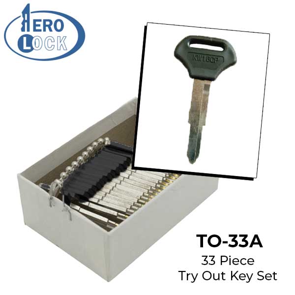 AeroLock - TO-33A - Kawasaki Motorcycle - All Locks Try-Out Key Set - KW16CP - 32 Keys - UHS Hardware