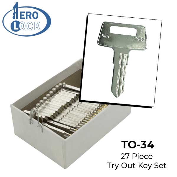 AeroLock - TO-34 - Kawasaki Motorcycle/ATV - All Locks Try-Out Key Set - X257 - 27 Keys - UHS Hardware