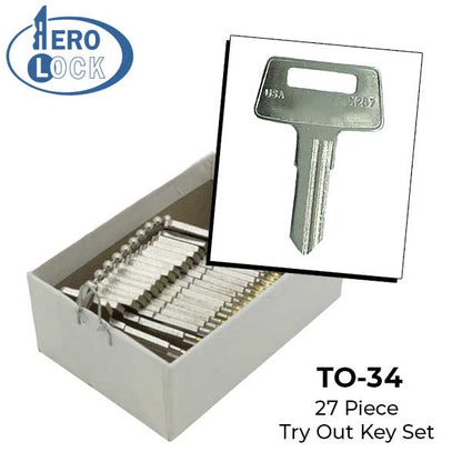 AeroLock - TO-34 - Kawasaki Motorcycle/ATV - All Locks Try-Out Key Set - X257 - 27 Keys - UHS Hardware