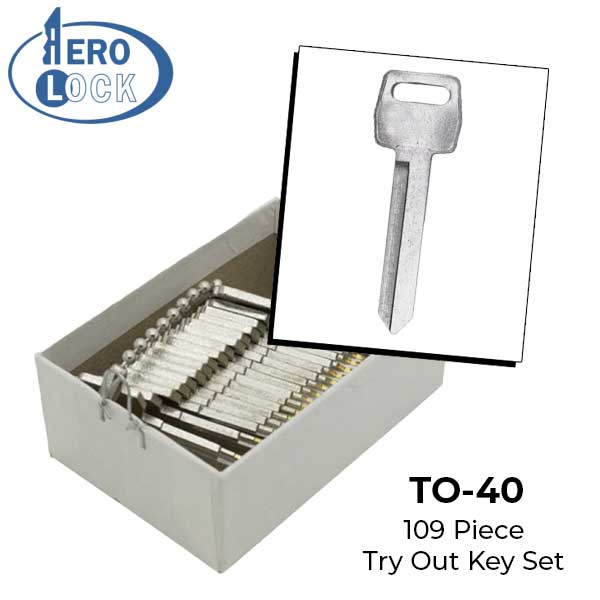AeroLock - TO-40 - Ford 1984+ - Door Locks Try-Out Key Set - H60 - 109 Keys - UHS Hardware